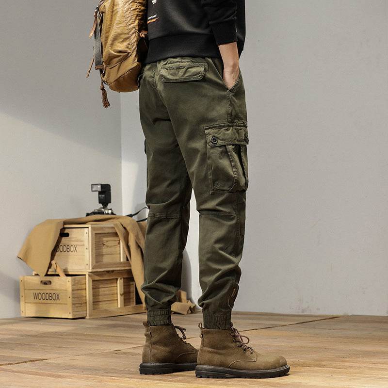 New Retro Ankle-tied Loose Overalls Versatile Casual Cargo Pant men - Velora