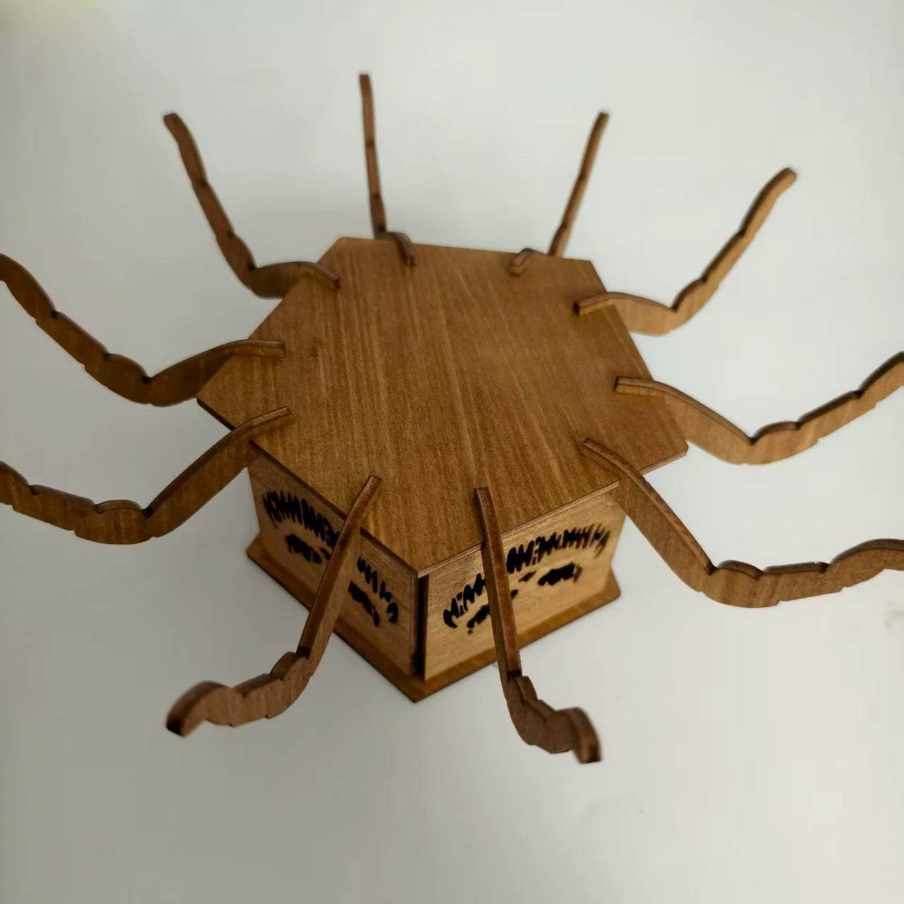Cross-border New Ghost Halloween Spider Mini Lantern Candlestick Decorations Interesting Ornaments Wooden Craftwork - Velora