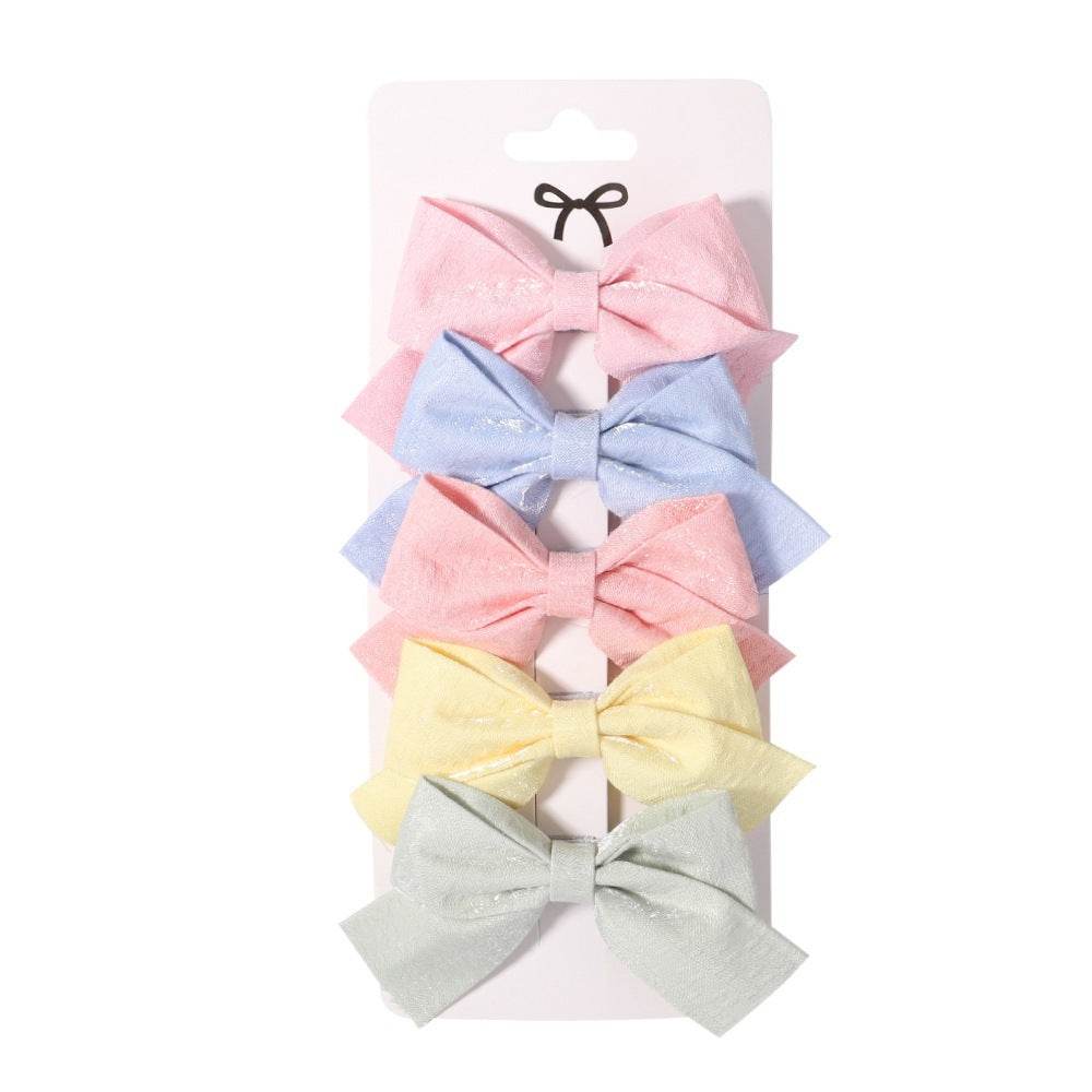Fabric Plaid Bow Barrettes Floral Plaid A Pair Of Hairclips - Velora
