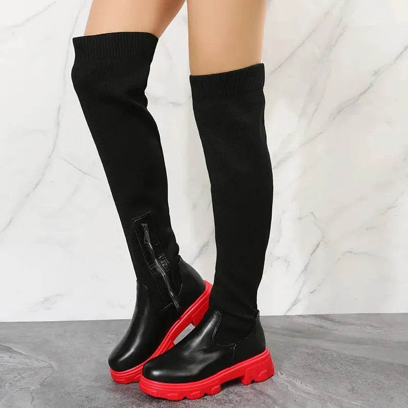 Long Boots Women Winter Shoes Fashion Side Zipper Knee High Boots - Velora