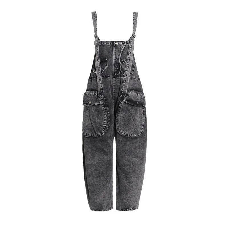 Personality Street Tooling Style Overall Baggy Jeans Pant Women - Velora