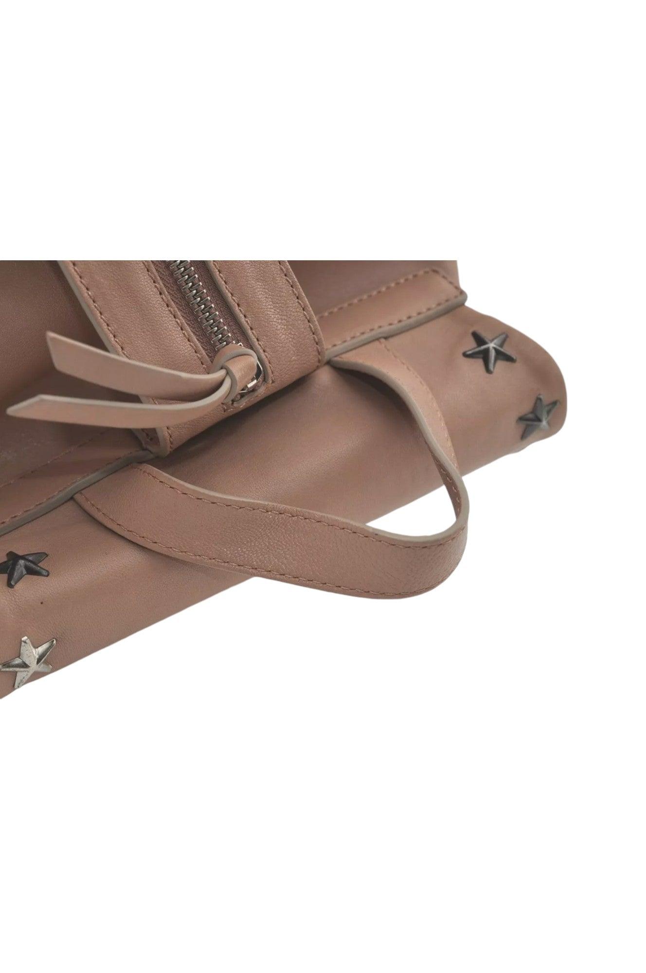 JIMMY CHOO Vintage Stella Star Studs Leather Backpack Pink Beige 7492K - Velora