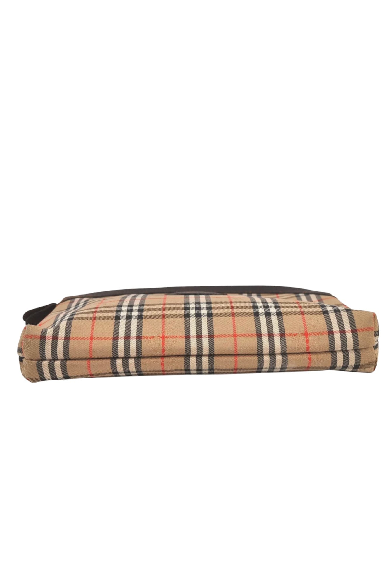 Authentic Burberrys Nova Check Clutch Hand Bag Patter Canvas Leather Beige 5510L - Velora