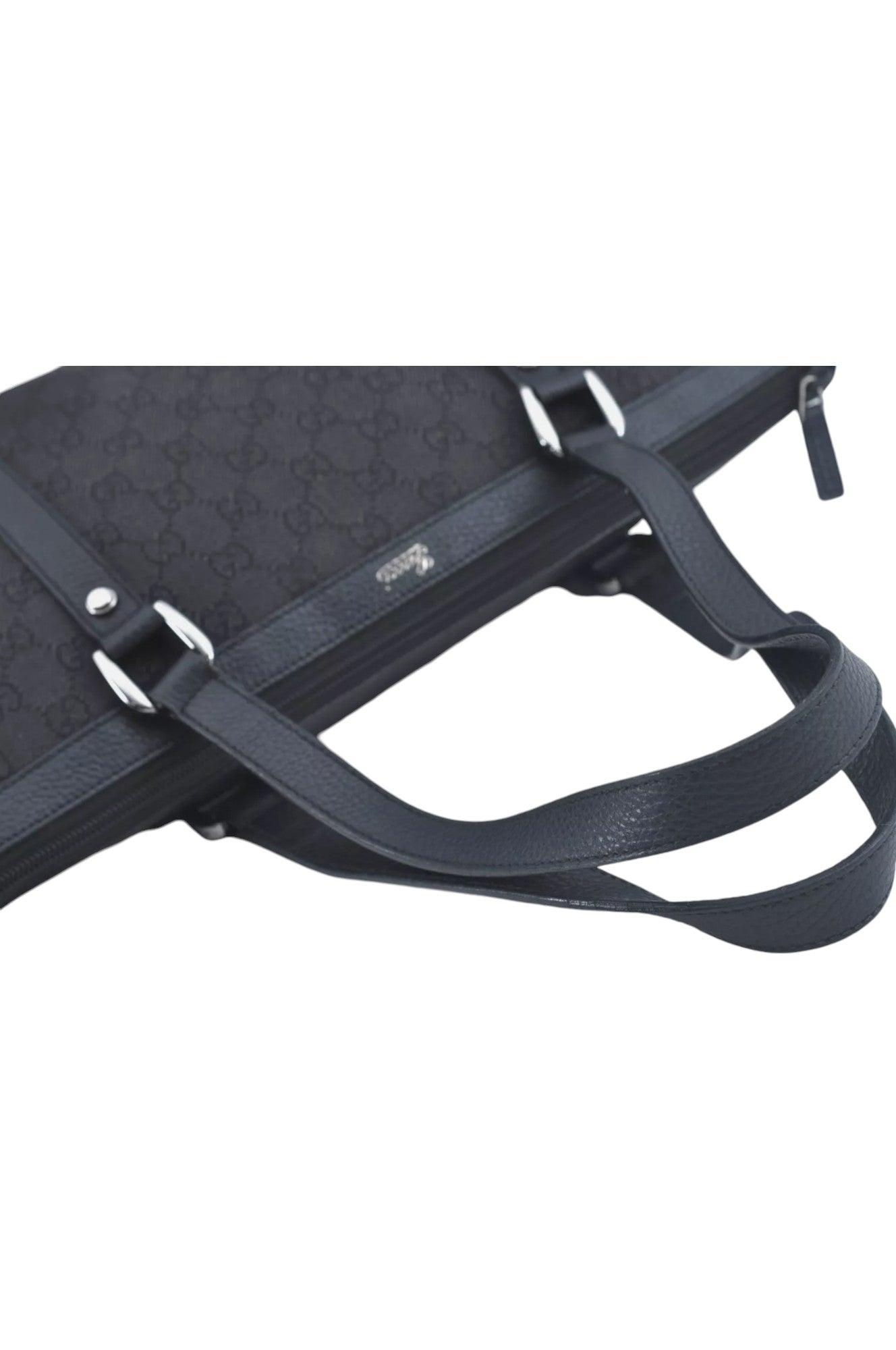 GUCCI Abbey Shoulder Tote Bag GG Canvas Leather 268640 Black L0797 - Velora