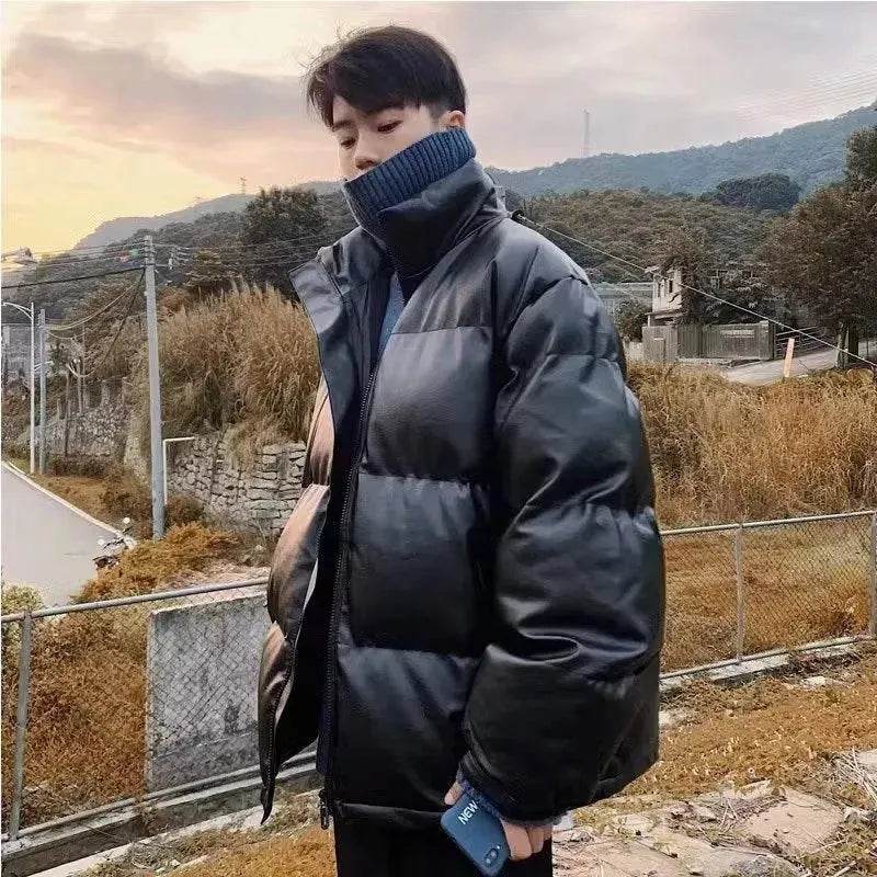 Winter Men's Down Cotton-padded Winter Coat Thick Black Puffer Jacket - Velora