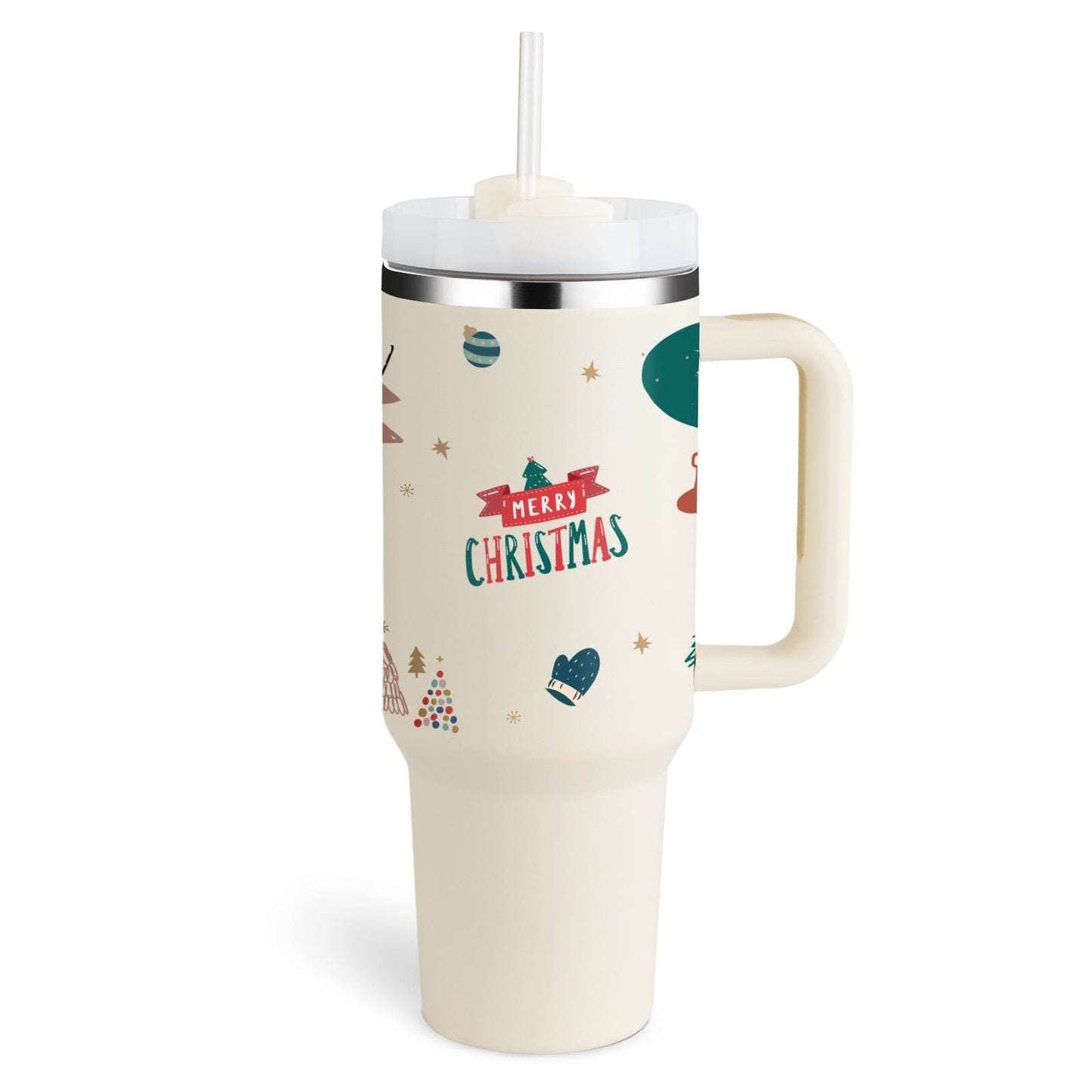 40 Oz Tumbler With Handle Straw Insulated, Stainless Steel Spill Proof Vacuum Coffee Cup Tumbler With Lid Tapered Mug Gifts For Valentine Lover Suitable For Car Gym Office Travel - Velora