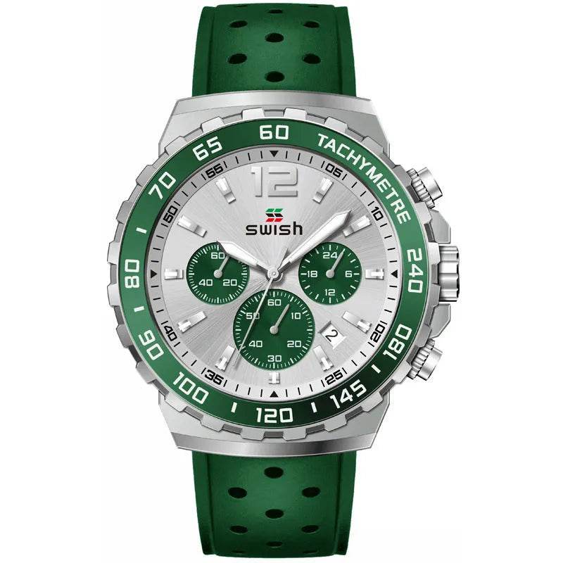 Men's Luminous Sports Breathable Hole Silicone Strap Six-pin Quartz Watch - Velora