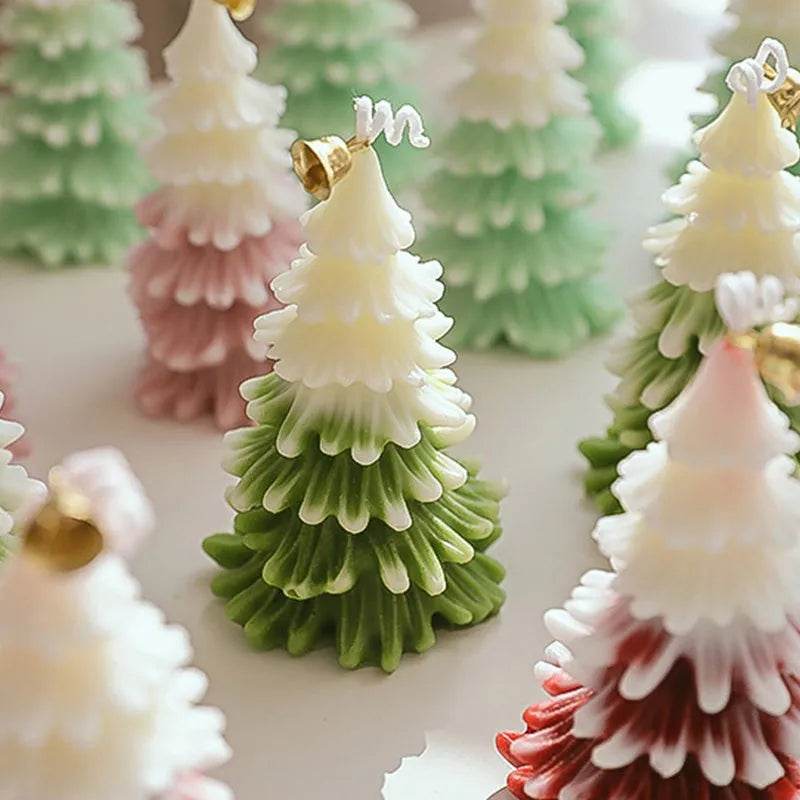 Merry Christmas Candle 3D Xmas Tree Shaped Aromatherapy Candles Ornaments Navidad New Year Party Home Decor Xmas Gift - Velora