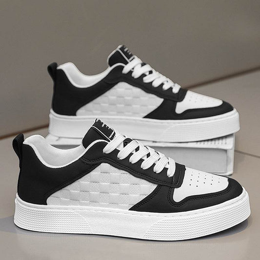 Casual Lace-up Sneakers Men Fashion Breathable Plaid Flats Shoes - Velora