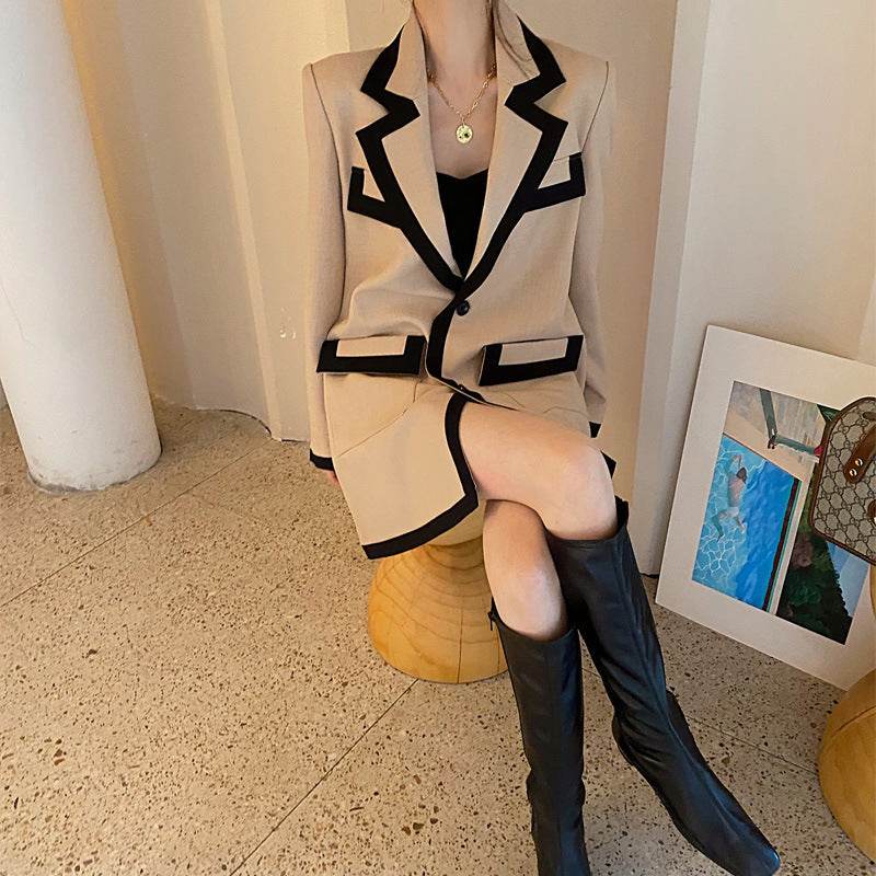 Stitching fashionable Street Blazer suit for women - Velora