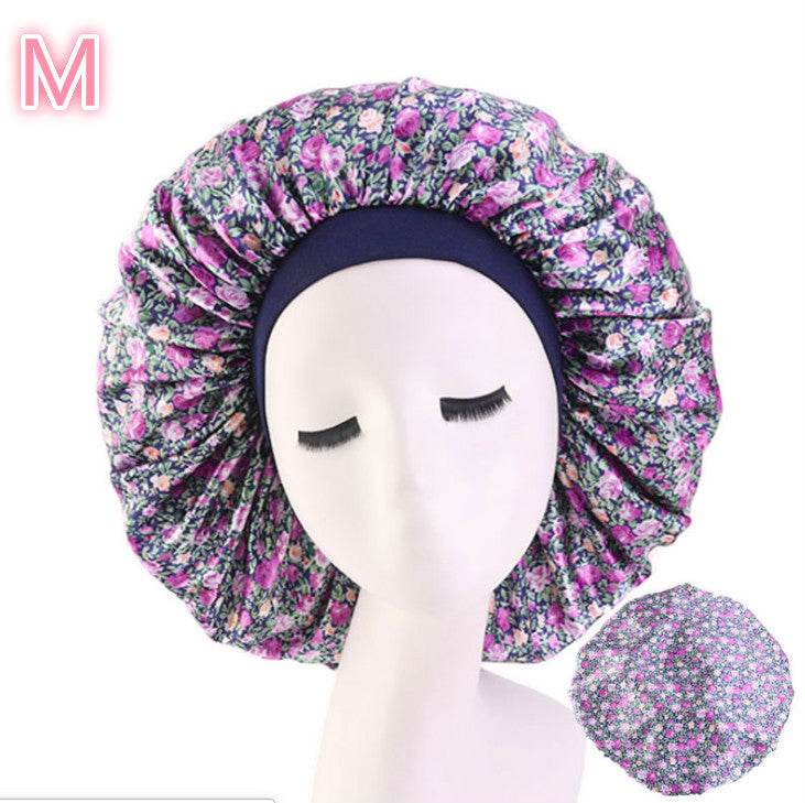 Beauty print Satin Silk Hair Bonnet for sleeping - Velora
