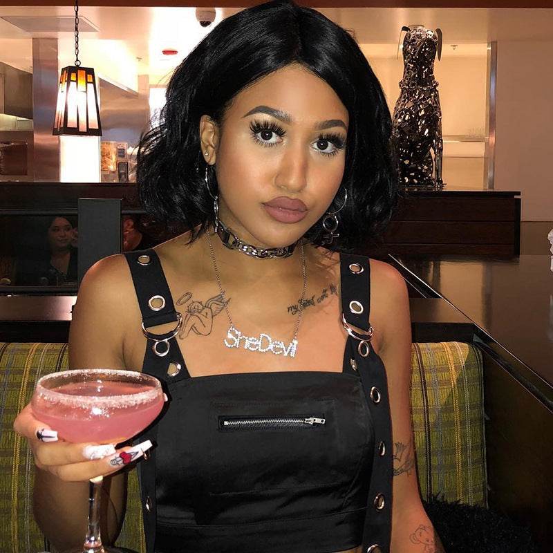 Summer Spring Black Tank Top Women Sleeveless Cropped Tops Hollow Bustier Top Streetwear - Velora