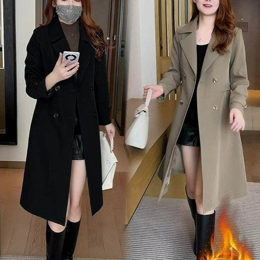 Korean Style Elegant Elegant Graceful Trench Coat - Velora