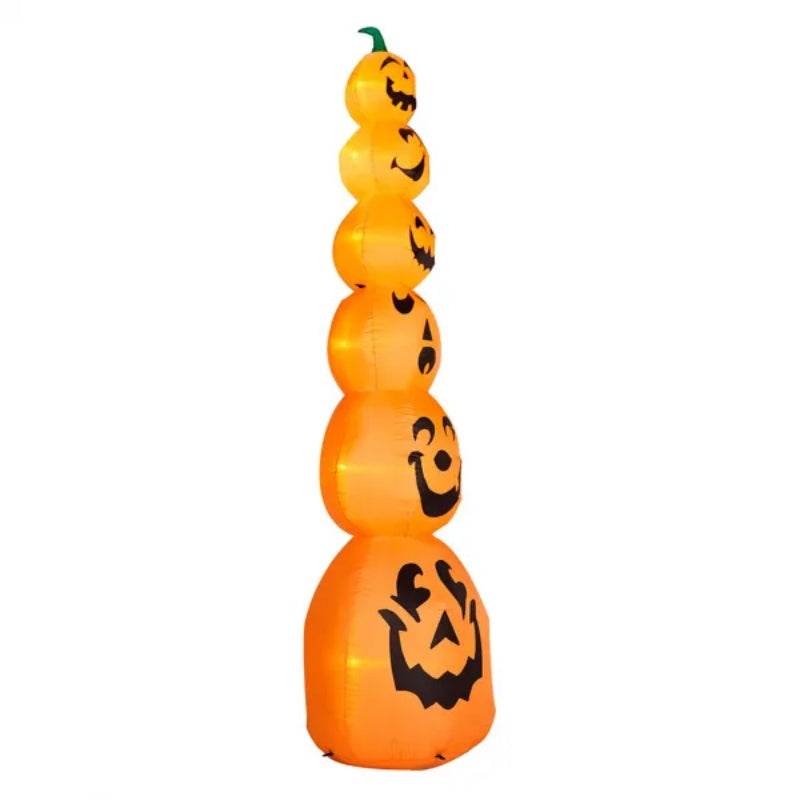 9FT Halloween Inflatable Stacked Pumpkins, Blow Up 6 Pumpkins Inflatable With Built-in LED Lights Outdoor Decorations Large Party Yard Decoration - Velora