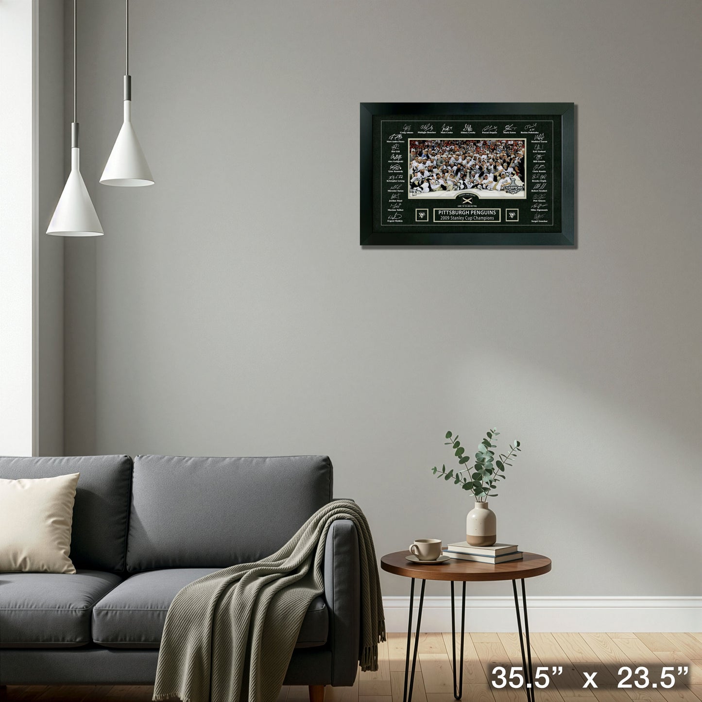 Pittsburgh Penguins 2009 Stanley Cup Replica Signature Frame with Game-Used Net