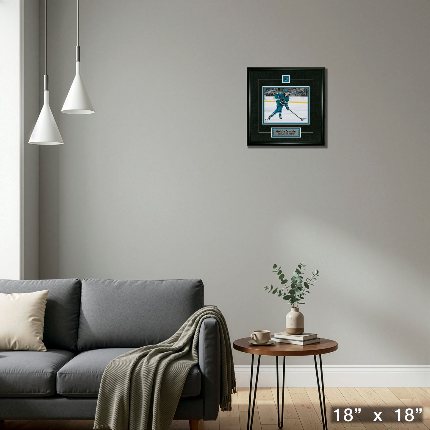 Macklin Celebrini Framed Pin & Plate San Jose Sharks