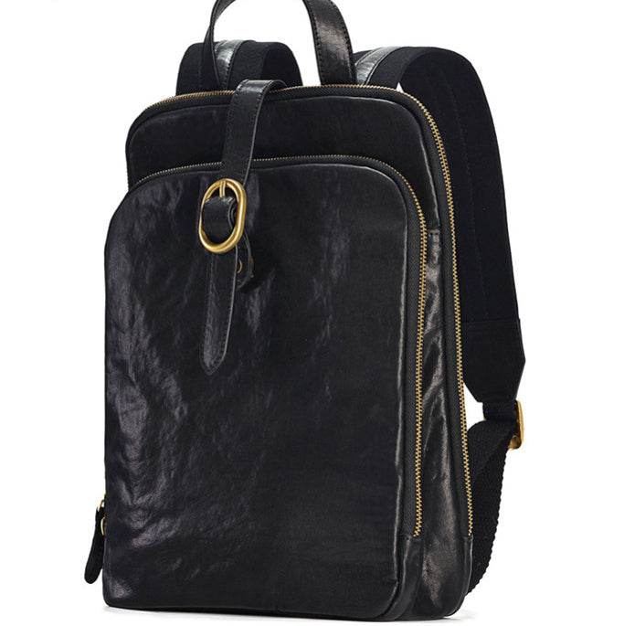 Multi-laminated Retro Genuine Leather Backpack - Velora