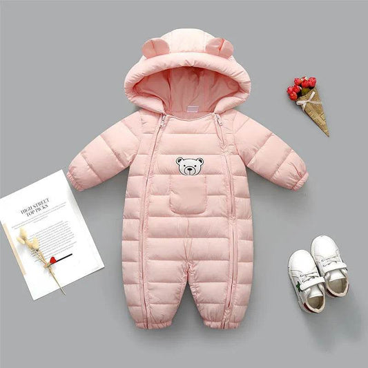 Infant Baby Puffer Hoodie Overall Romper Jumpsuit - Velora