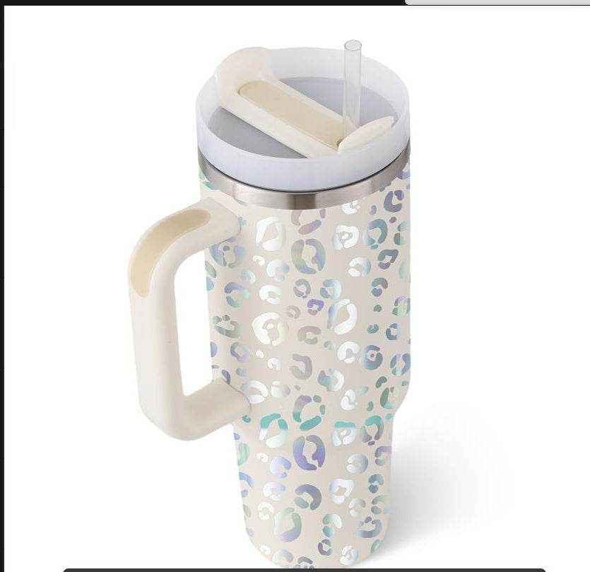 40 Oz Tumbler With Handle Straw Insulated, Stainless Steel Spill Proof Vacuum Coffee Cup Tumbler With Lid Tapered Mug Gifts For Valentine Lover Suitable For Car Gym Office Travel - Velora