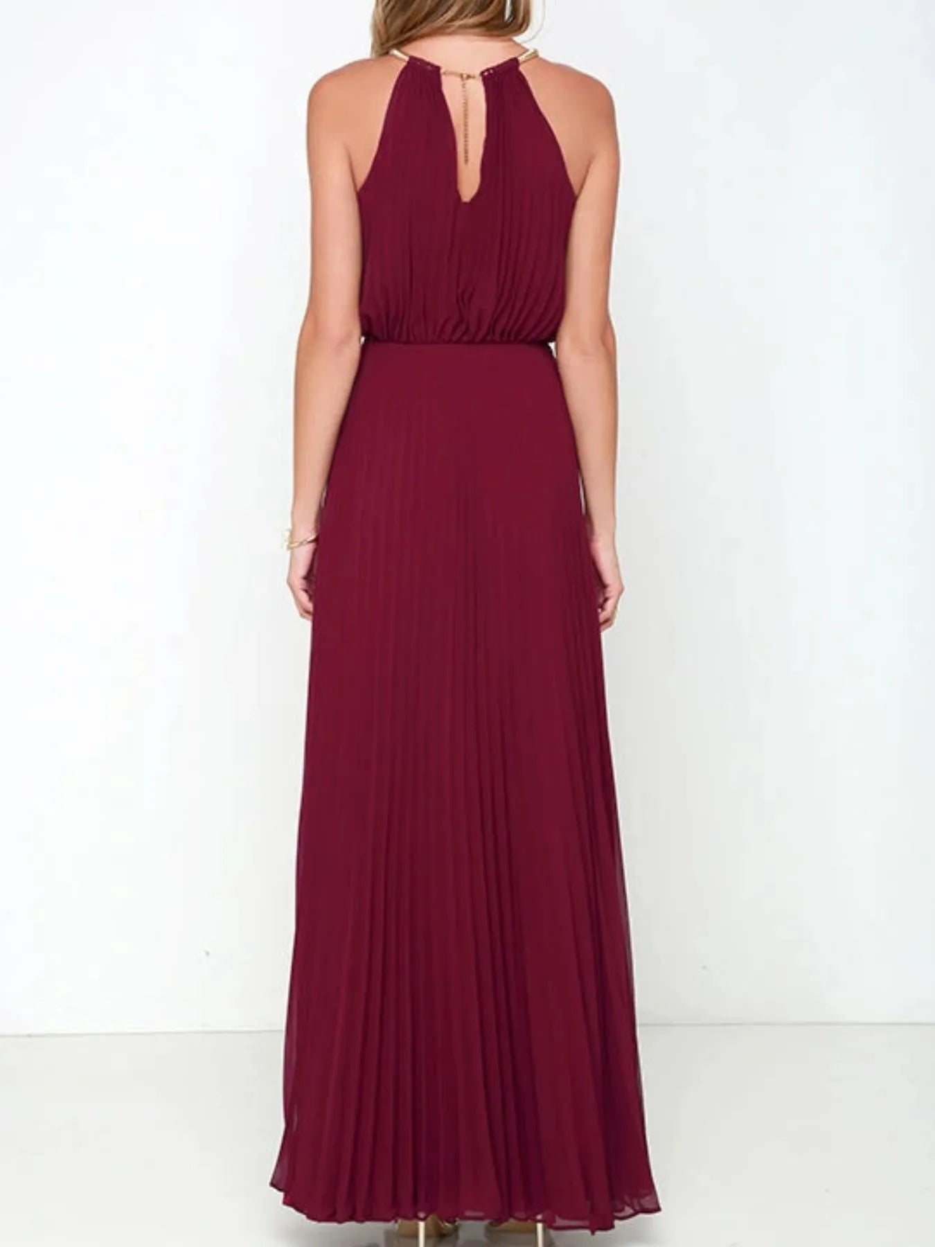 Pleated Sleeveless Maxi Tank Dress - Velora
