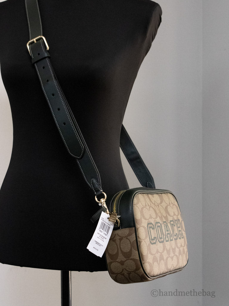 Coach Jamie Signature Varsity Camera Crossbody in Amazon Green
