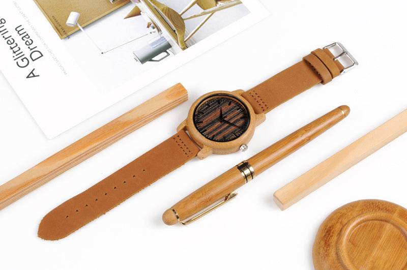 Luxury Quartz Bamboo Watch - Velora