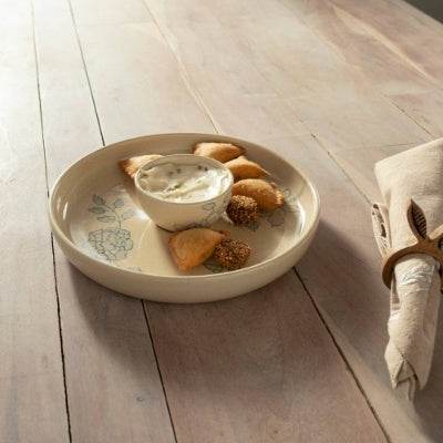 Handcrafted Ceramic Chip And Dip Bowl Stylish Serving Bowl For Parties Gatherings - Velora