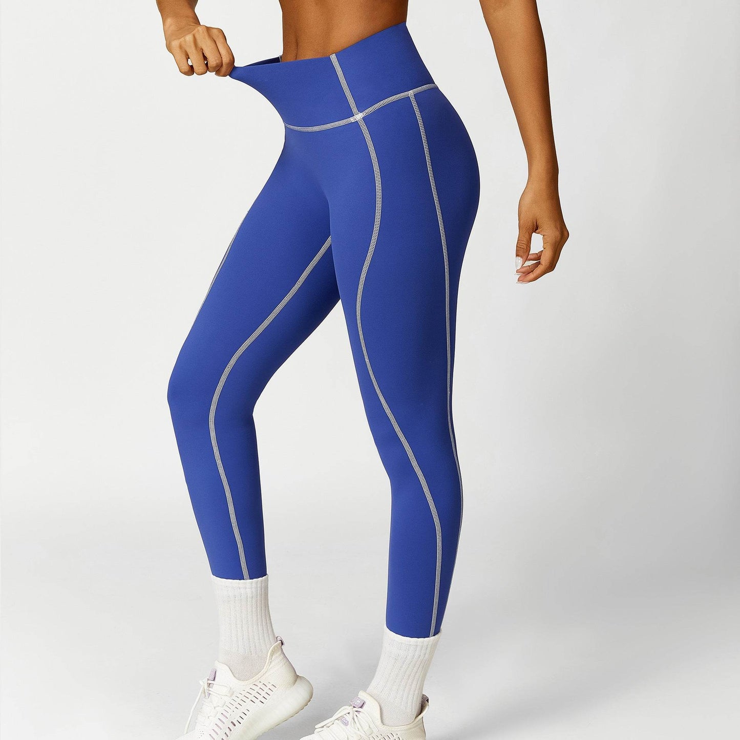 High Waist Hip Lift No Embarrassment Line Stretch Leggings Sports Back Shaping Bra - Velora