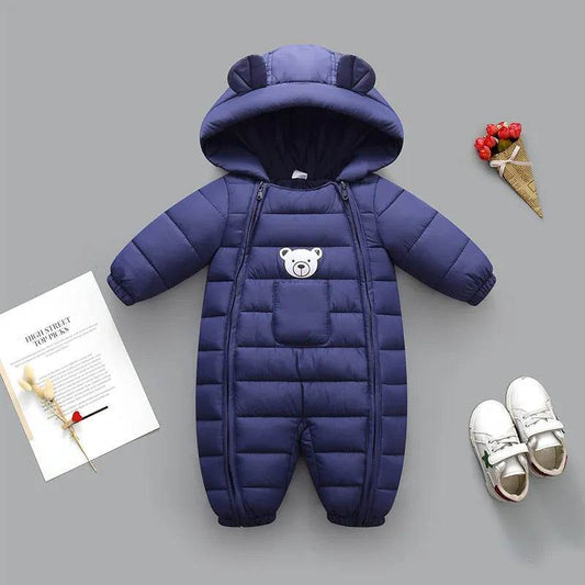 Infant Baby Puffer Hoodie Overall Romper Jumpsuit - Velora