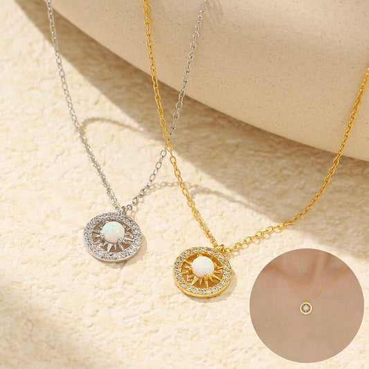 Fashion Jewelry Niche Moon And Sun Necklace Silver Opal Celtic Moon Necklace Sun Necklace Asterism Diamond - Velora