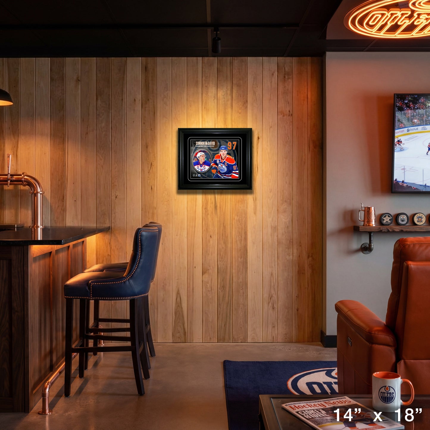 Connor McDavid Edmonton Oilers Captain Portrait Frame