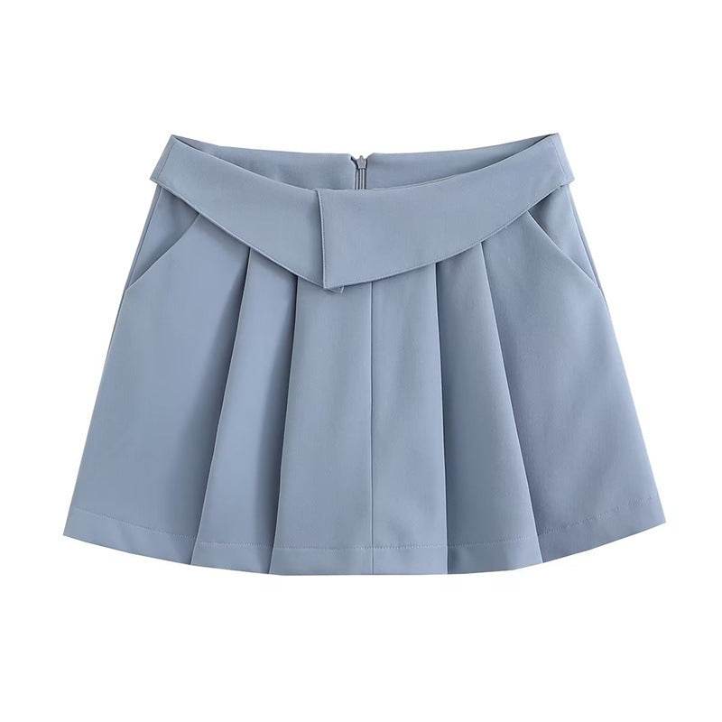 European And American Style College Style High Waist Mini Pleated Skirt - Velora