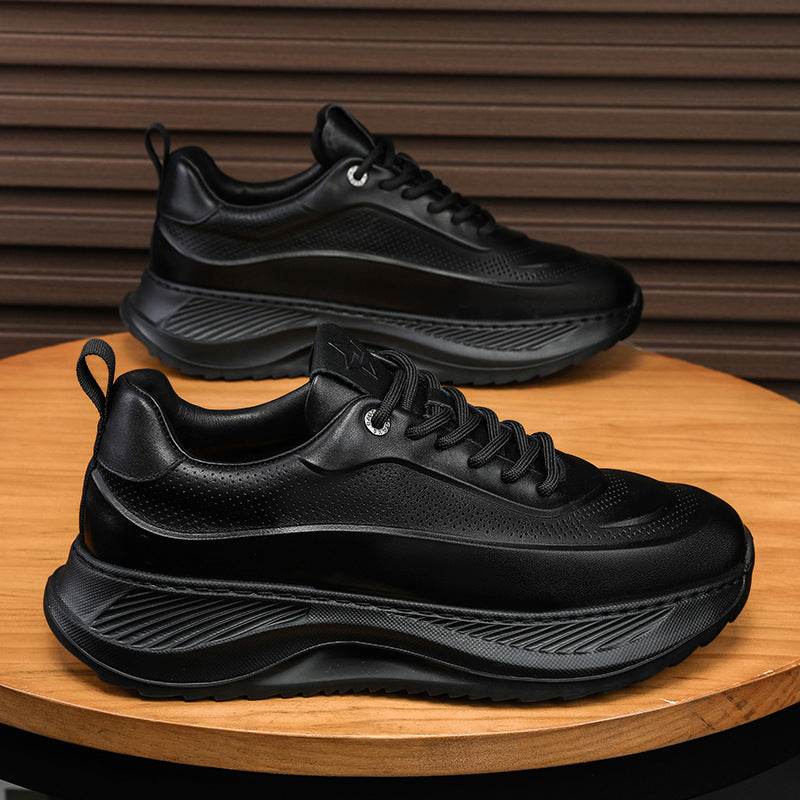 Men's Thick-soled Sports Shoes Casual Breathable Sneakers Lace-up Dad Shoes Boy - Velora