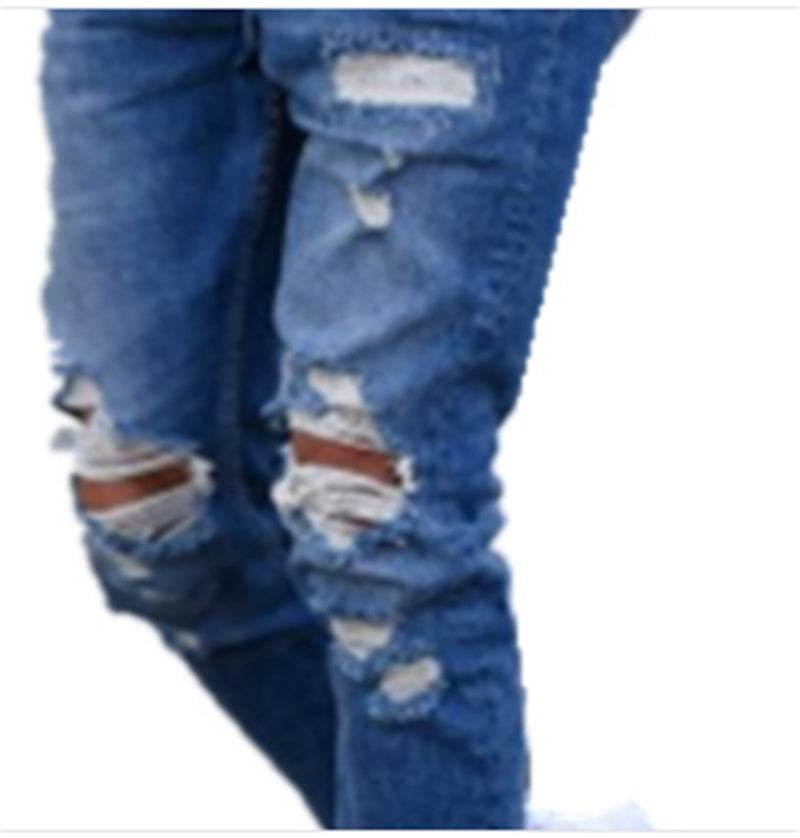 Men Fashion Ripped Hole Denim jeans pant trouser - Velora