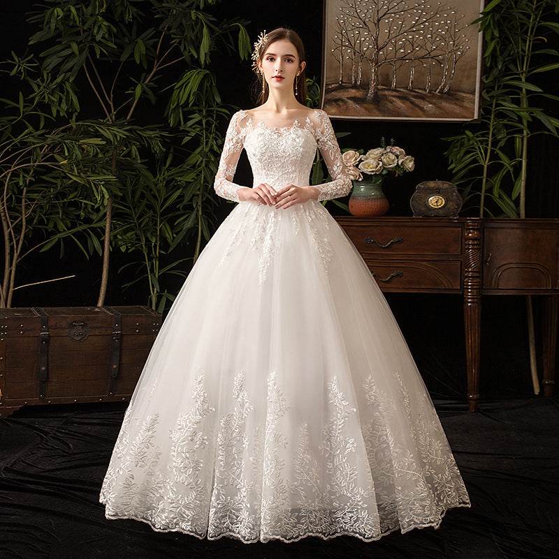 Primary Wedding Dress Long Sleeve French Style - Velora