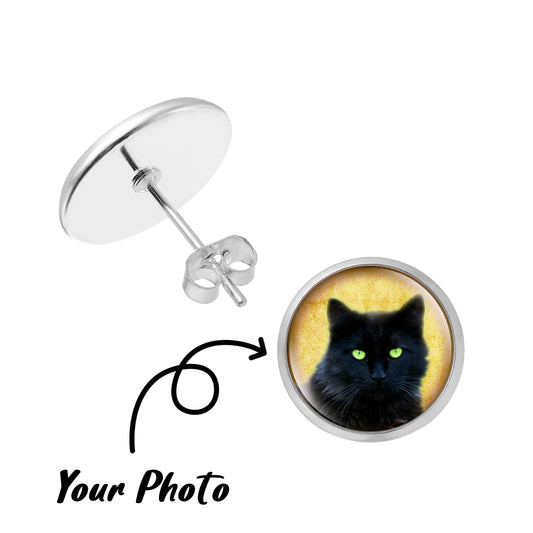 Personalised Pet Photo Earrings Customized Photo And Image Creative Earrings Personality Photo Family Photo Baby Child Dad Mom Brothers Sisters Parents Family Portrait Stud Earrings Customize - Velora