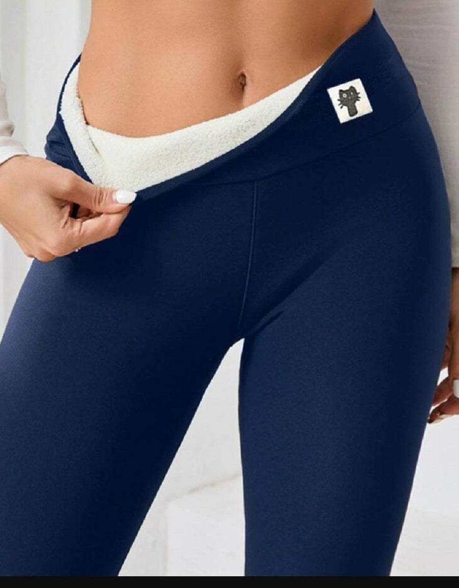 Fleece-lined Thick Light Board Cashmere Leggings - Velora
