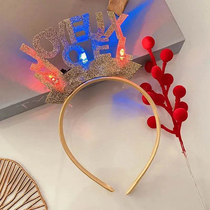 Christmas With Light Headband Snowflake Women's - Velora