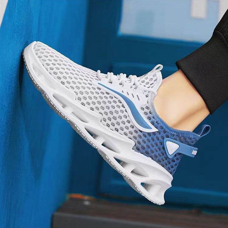 Men's Lace-up Sneakers Mesh Sports Shoes Fashion Hollow-sole Low Top Running Shoes - Velora