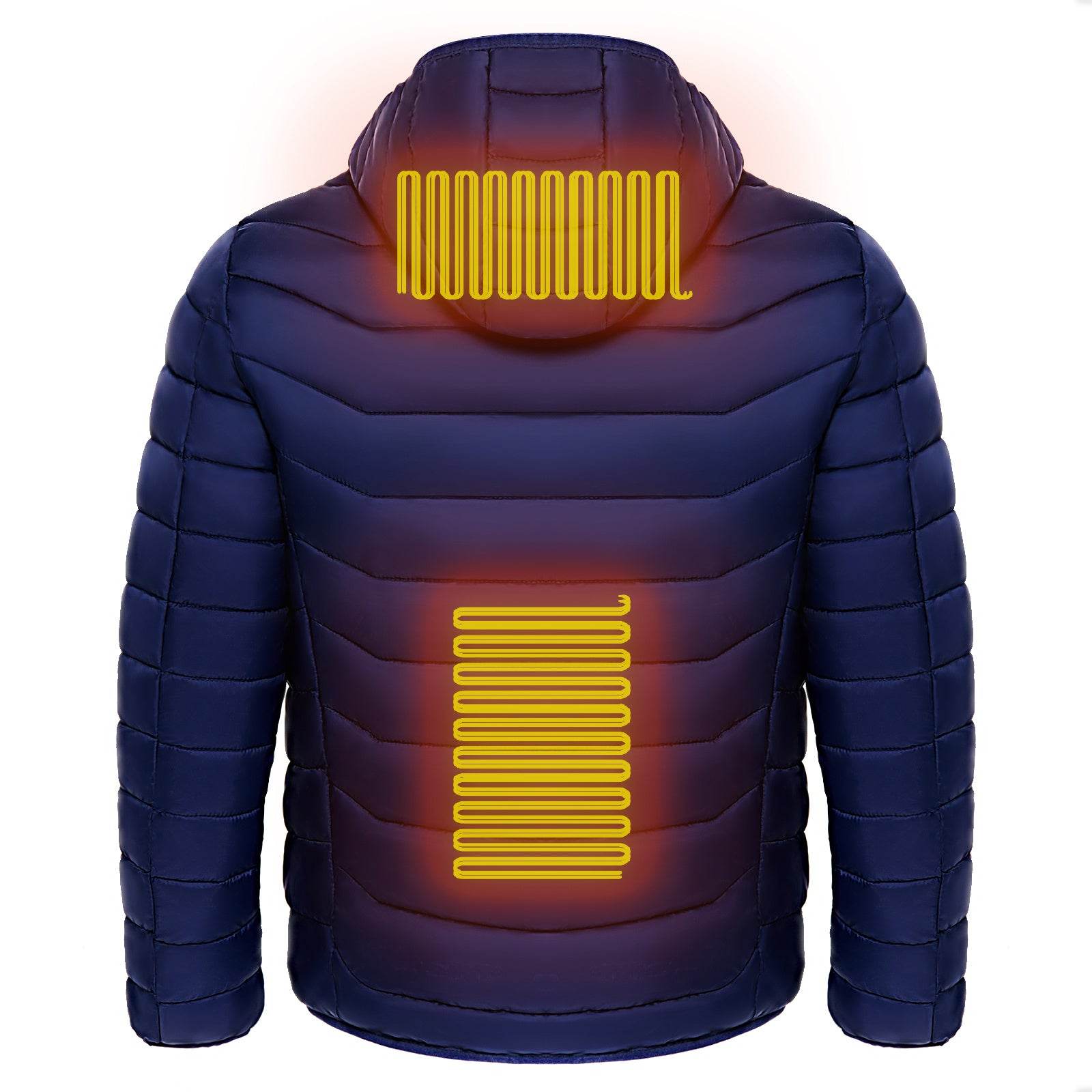 Men Heated Puffer Jacket Electric Heating Coat Insulated Hood Windbreaker 9Heat Zones - Velora