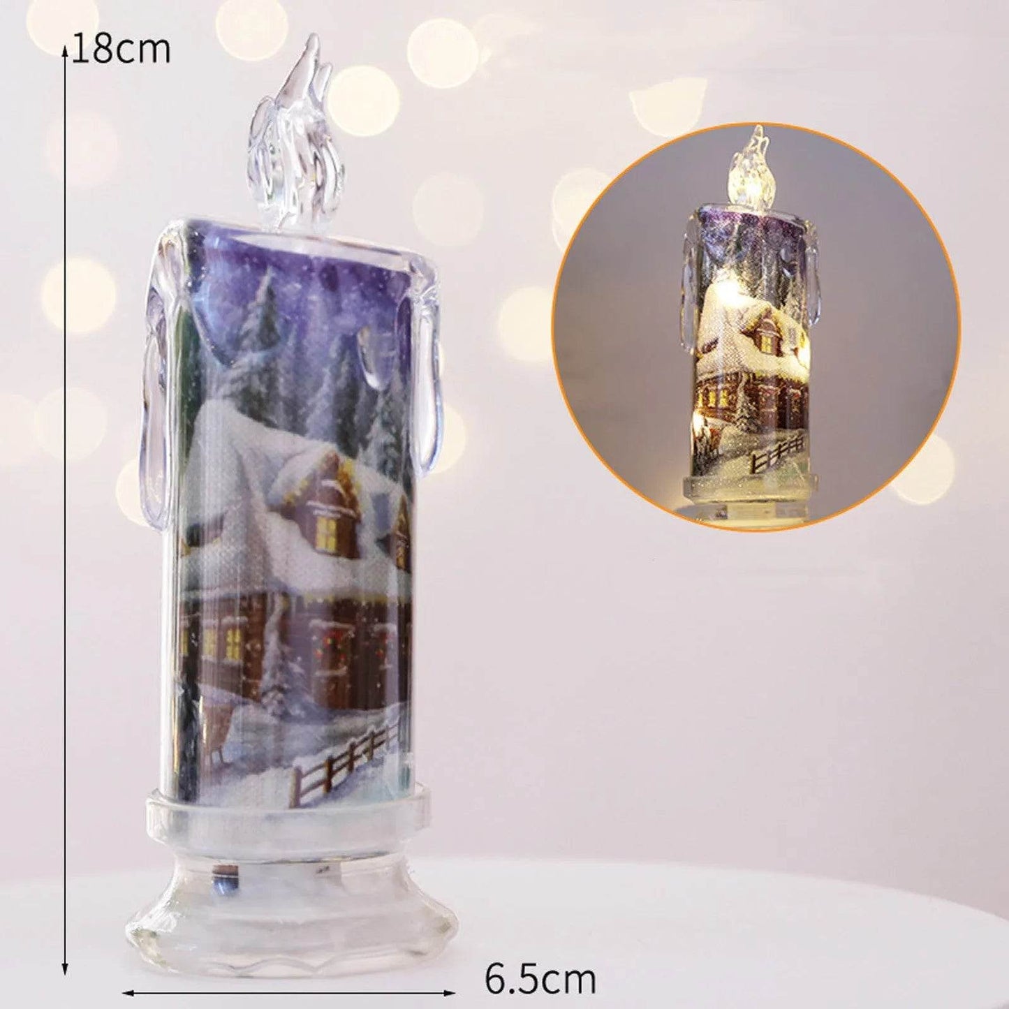 Christmas Transparent Electronic Flameless Candles Decorative Gifts - Velora