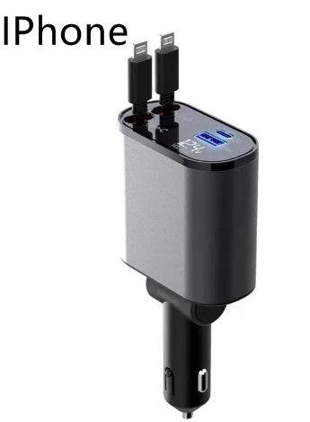 Metal Car Charger 100W Super Fast Charging Car Cigarette Lighter USB And TYPE-C Adapter - Velora