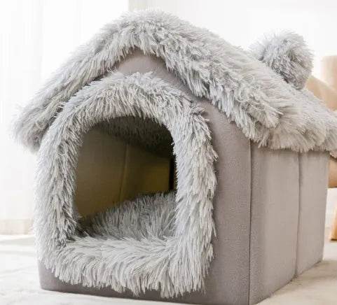 Foldable Dog House Pet Cat Bed Winter Dog Villa Sleep Kennel Removable Nest Warm Enclosed Cave Sofa Pets Supplies - Velora