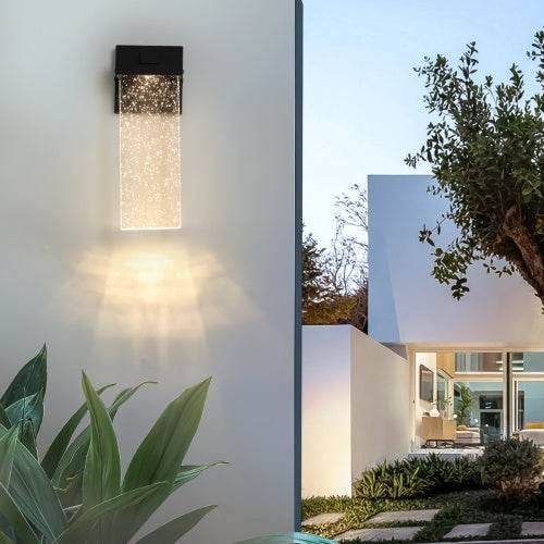 Outdoor Waterproof Transparent LED Crystal Wall Light Supports Many Types Of Bulb-2 Packs - Velora