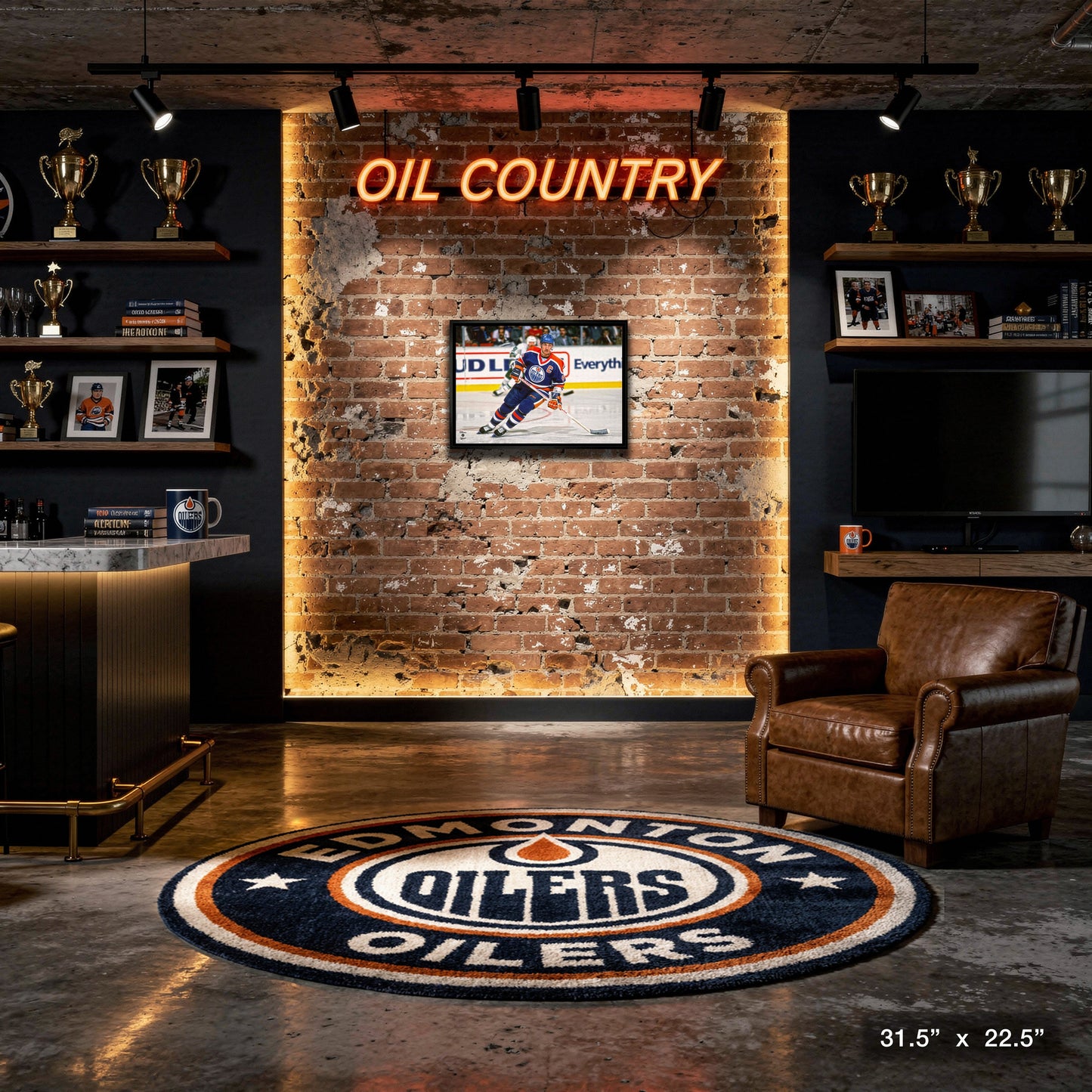 Wayne Gretzky 20x29 Framed Canvas Oilers Action-H