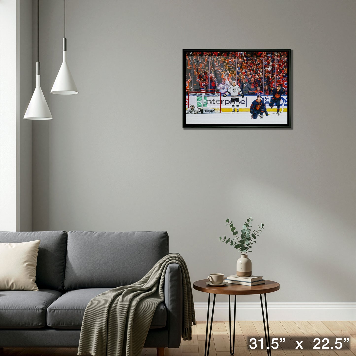 Connor McDavid 20x29 Framed Canvas Oilers Celebration