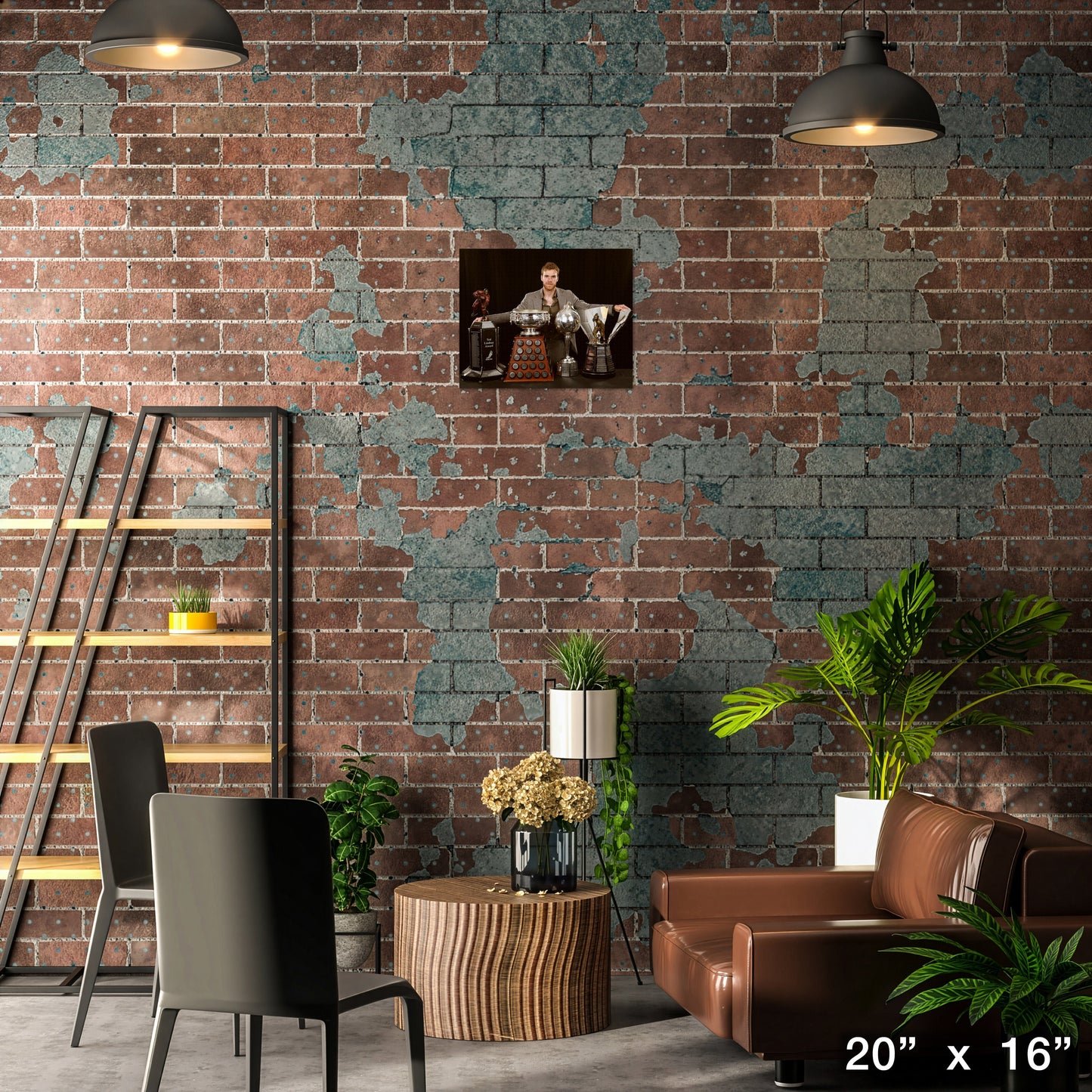 Connor Mcdavid 16x20 Unsigned Stretched Canvas 2023 Trophies-H