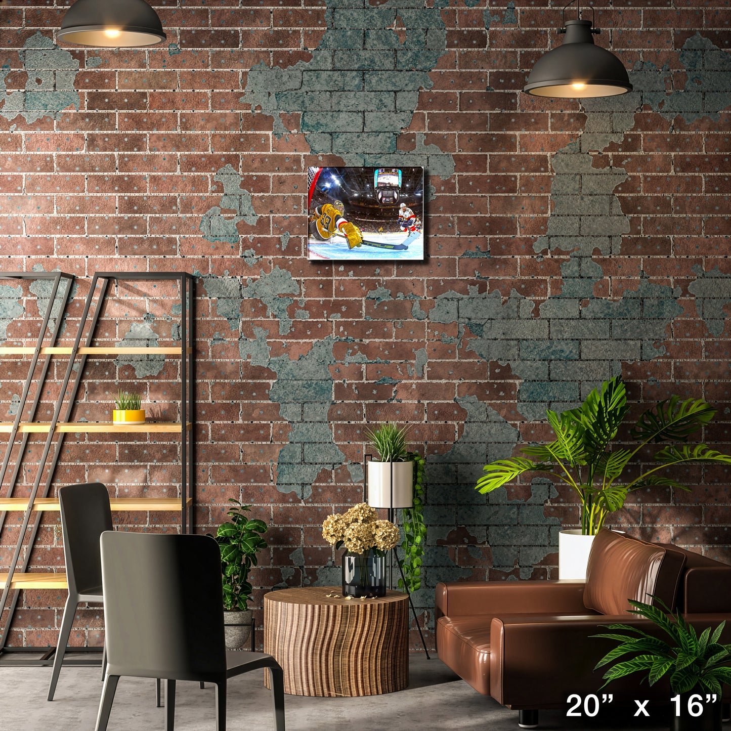 Adin Hill 16x20 Canvas Golden Knights Stick Save - H