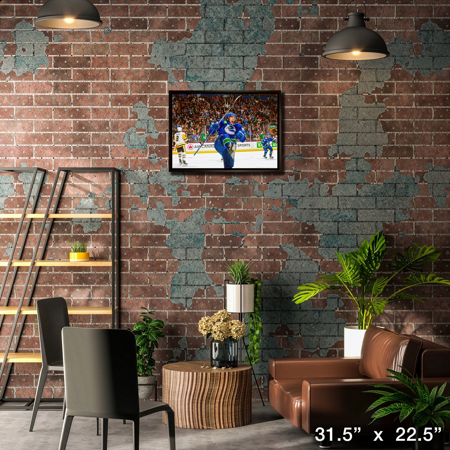 Andrei Kuzmenko 20x29 Framed Canvas Canucks Celebrating-H