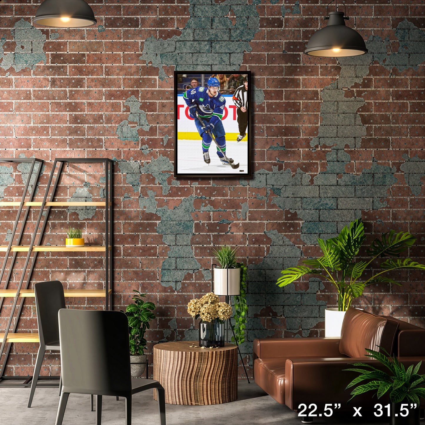 Elias Pettersson Framed 20x29 Canvas Canucks Action-V